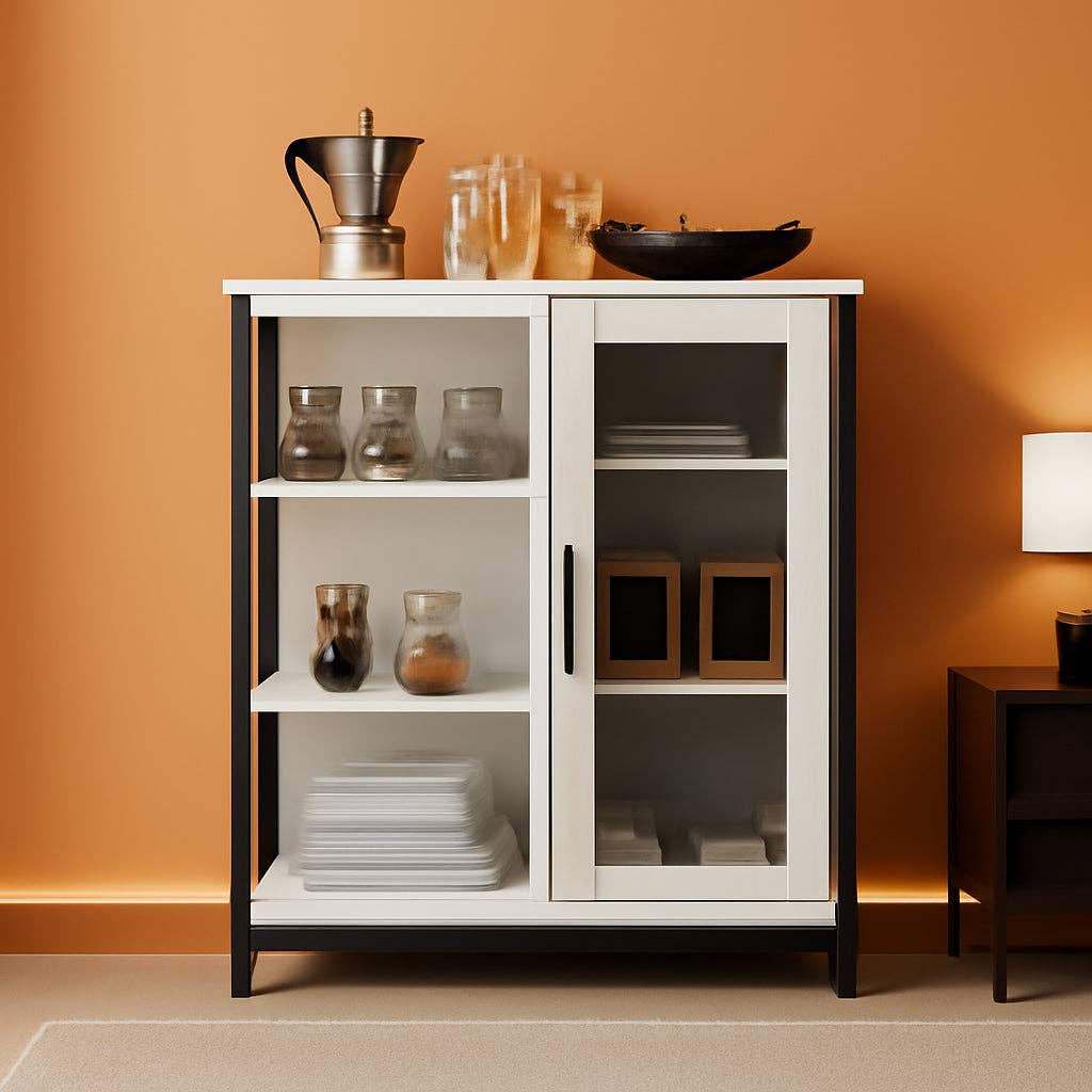 27.5 Inch Mini Coffee Bar Cabinet White With Storage for wholesale on Faire