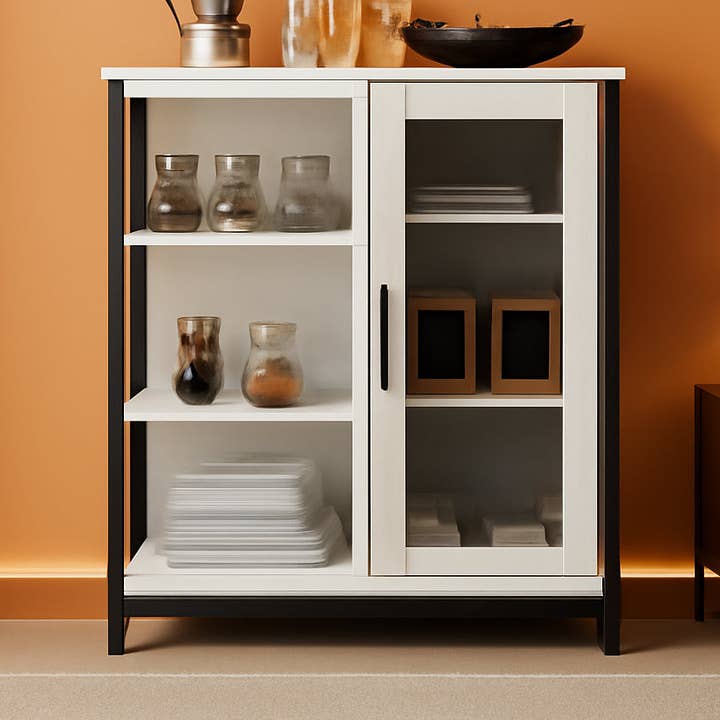 27.5 Inch Mini Coffee Bar Cabinet White With Storage for wholesale on Faire0
