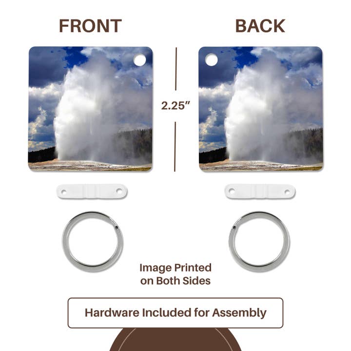 3dRose - Wholesale Keychain - Unisex - 3dRose, Old Faithful Geyser Yellowstone National Park, Key Chain4