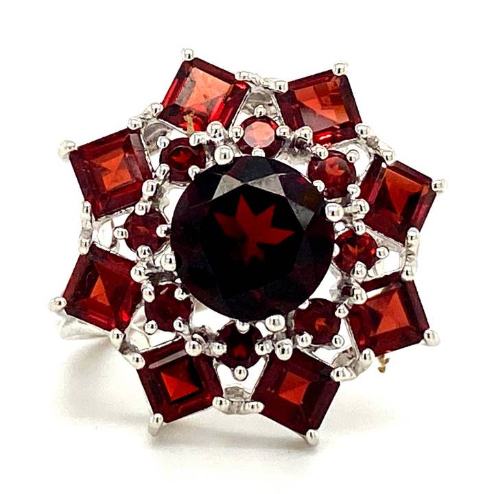 Garnet Ring in .925 Sterling Silver KSR - 18511 for wholesale by Kotawala Jewels