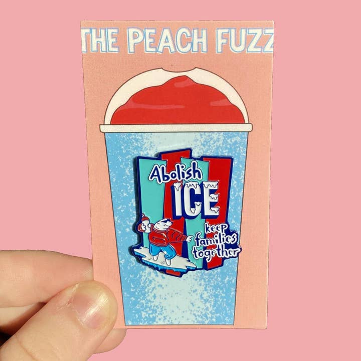 The Peach Fuzz - Wholesale Lapel Pin/Button - Abolish ICE Enamel Pin4