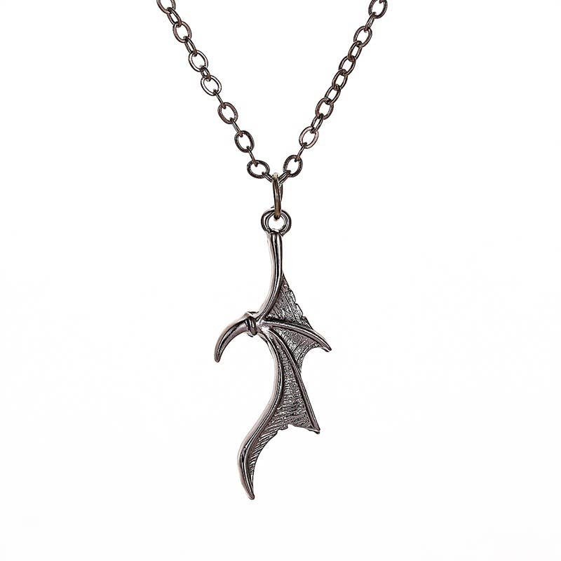 SALINA TRADING INC - Wholesale Pendant/Charm Necklace - Unisex Gothic Punk Skull Bat Wing Couple Necklace1