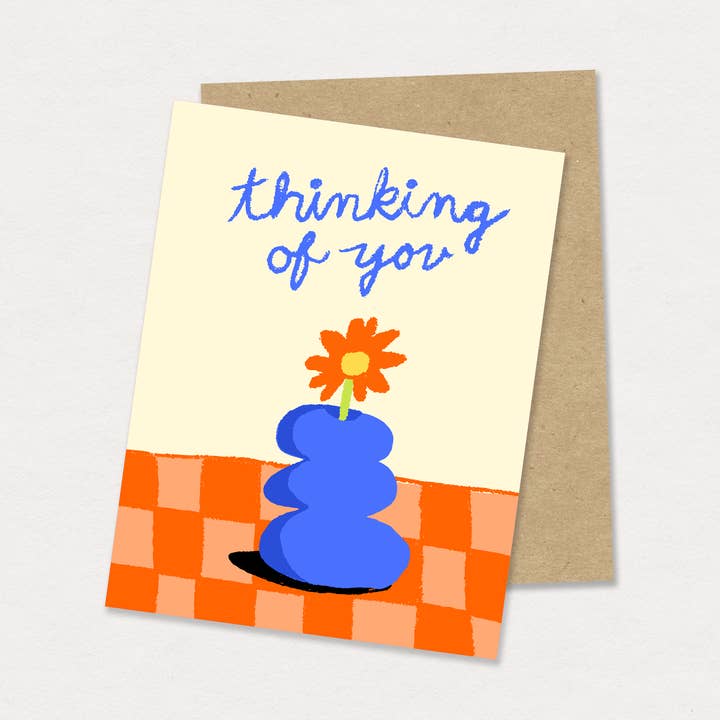 thinking of you greeting card for wholesale by Gab Art & Design