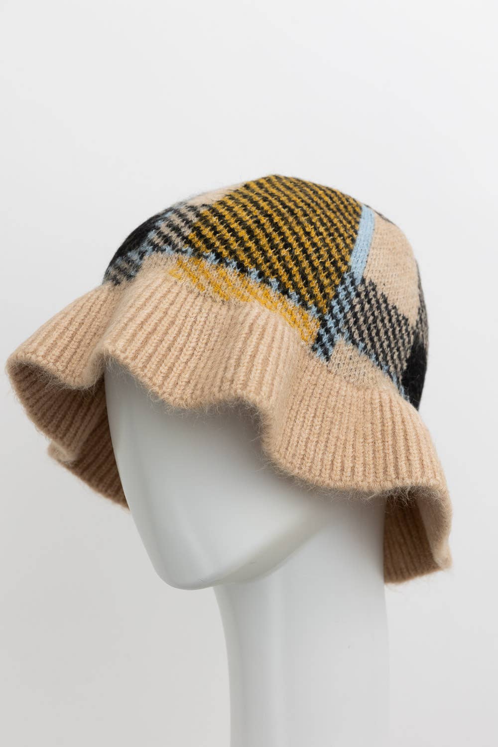 Leto Accessories - Vente Bonnet – femme - Bonnet style chapeau seau à motif à carreaux9