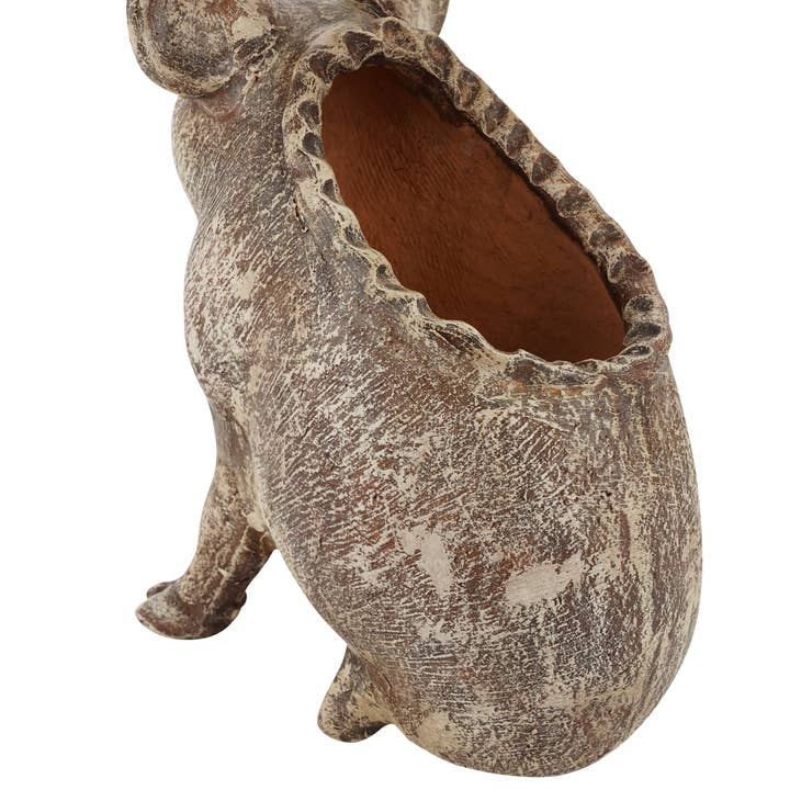 My Amigos Imports - Vendita all'ingrosso Vasi per piante - Fioriera da giardino Wilber the Pig, in argilla, fatta a mano, 33 x 7 x 15 pollici5