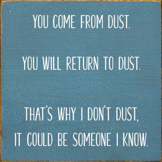 SAWDUST CITY - Wholesale Sign - You come from dust. You will return to dust- Funny Wood Sign8