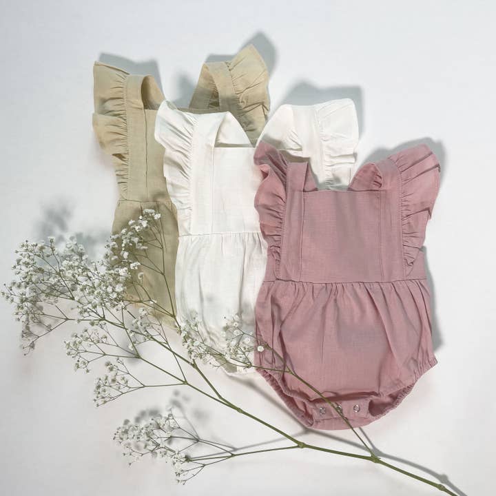 La Fillette Accessories - Wholesale Bodysuit (Non-Footed) - Baby - Dusty pink ruffle bodysuit2