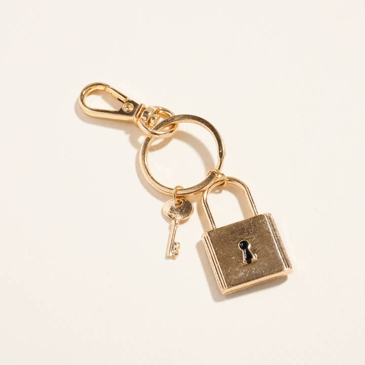Designature New York - Wholesale Keychain - Unisex - Square Lock Shaped Semi Precious Stone Keychain5