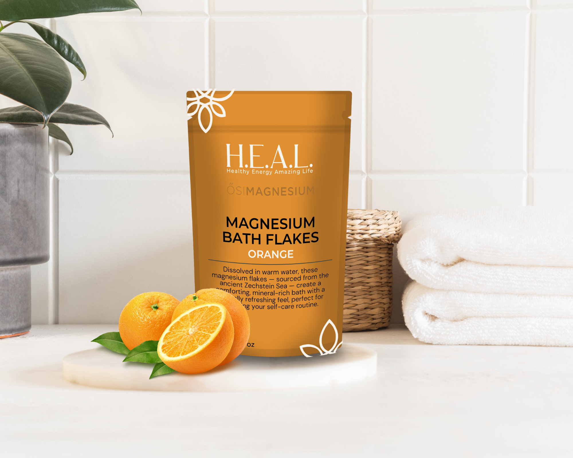 Healthy Energy Amazing Life - Vente Sel de bain - Floquettes de bain ŐSIMAGNÉSIUM à l'huile essentielle d'orange5