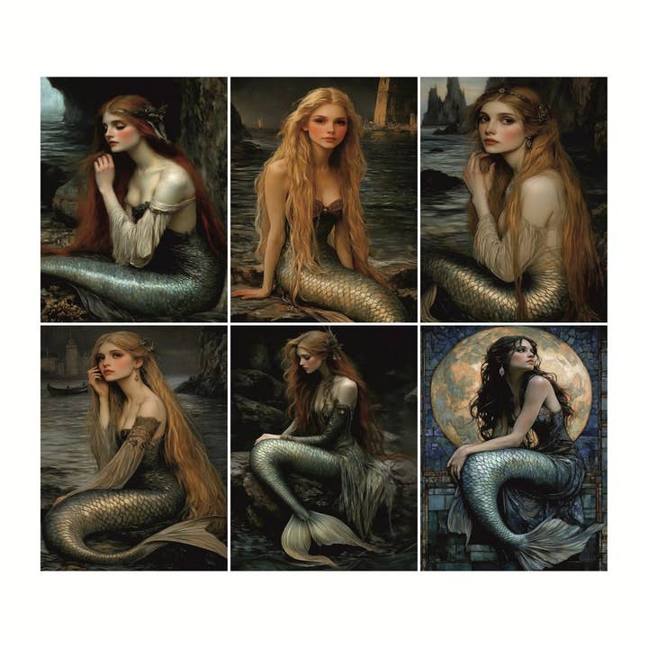 Classic Mermaids Rice Papers, 8 x 10.5 inch (A4) for wholesale by Craft Kreatively