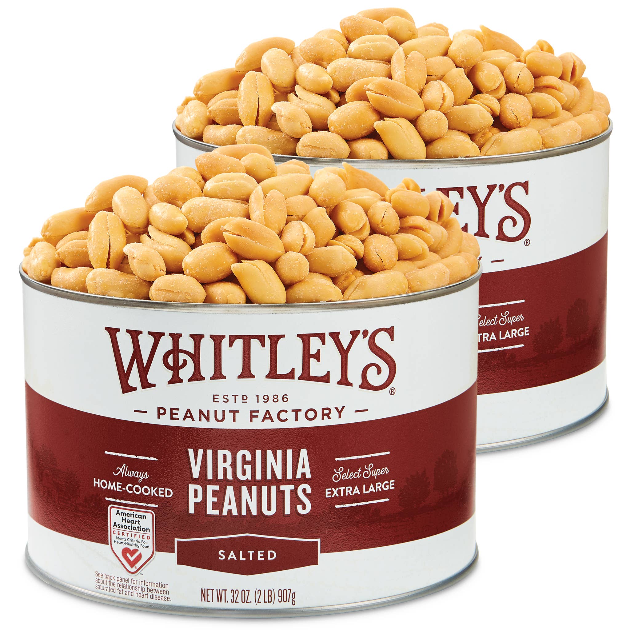 Whitley's Peanut Factory - Wholesale Nuts - 32 oz. Tins Salted Virginia Peanuts2