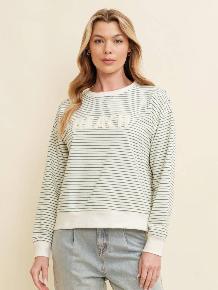 CT13524B - BEACH STRIPED PULLOVER TOP for wholesale by Cloud Ten