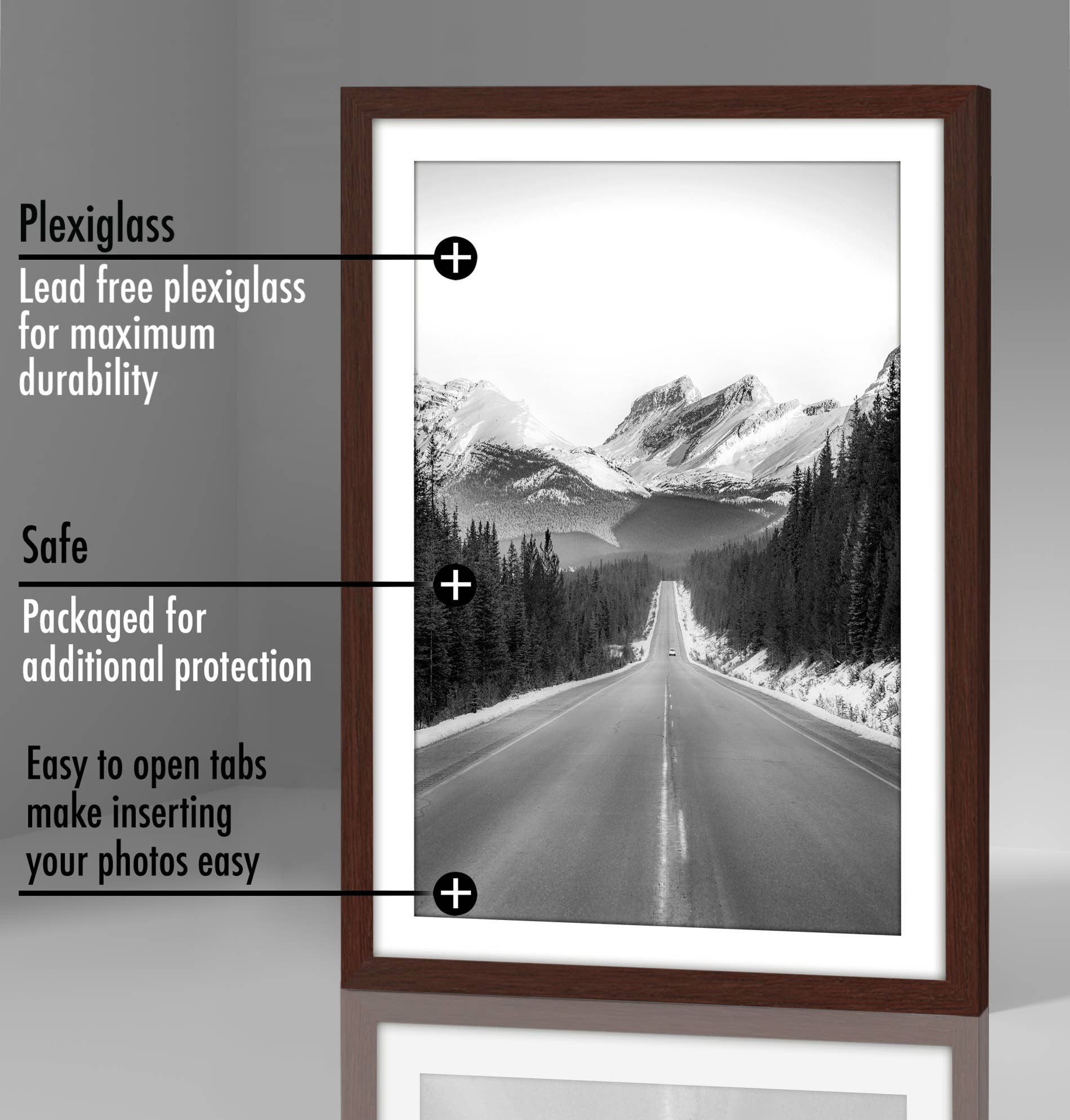 Americanflat - Wholesale Picture Frame - Americanflat Picture Frame with Mat Slim Molding (5 Pack)94