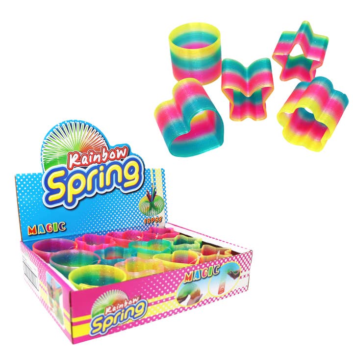 Shaped Rainbow Glitter Spring - (Pack Size: 12) for wholesale by Pink Poppy