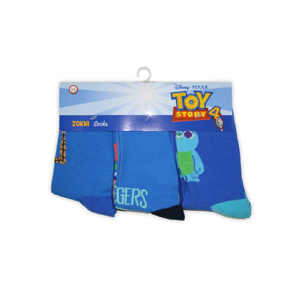 Evidence - Wholesale Socks - Kids - Kids Cotton Ankle Socks - 3 Pairs - Toy Story - Blue - 27-300