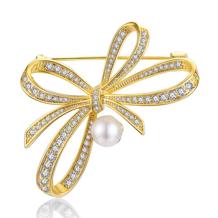 Bue perle broche for engroshandel hos Timeless Pearl