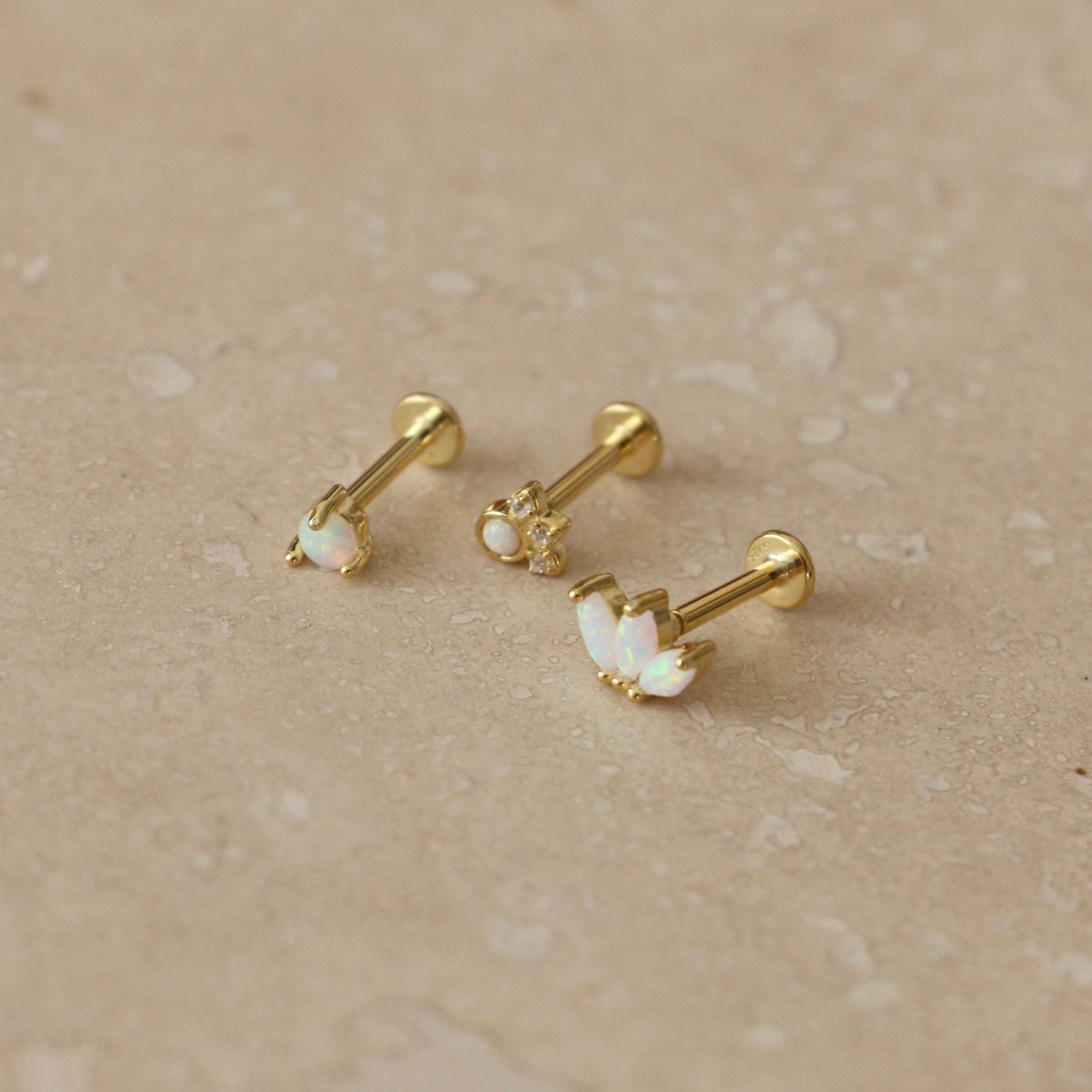 Little Nell Jewellery – Großhandel Einzelohrring – Gold Opal Labret-Einzelstecker3
