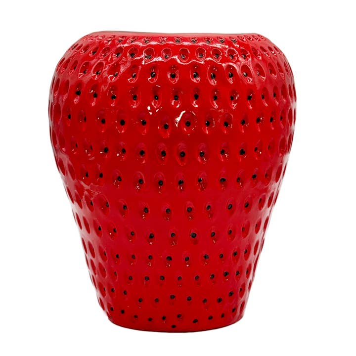 Galt International Company - Wholesale Stool - Red Strawberry Stool Polyresin Side Table 18"1