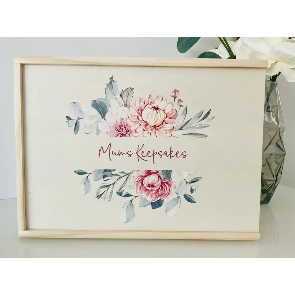 Timber Tinkers - Wholesale Keepsake box – Child & baby - Keepsake Box - Pink Floral2