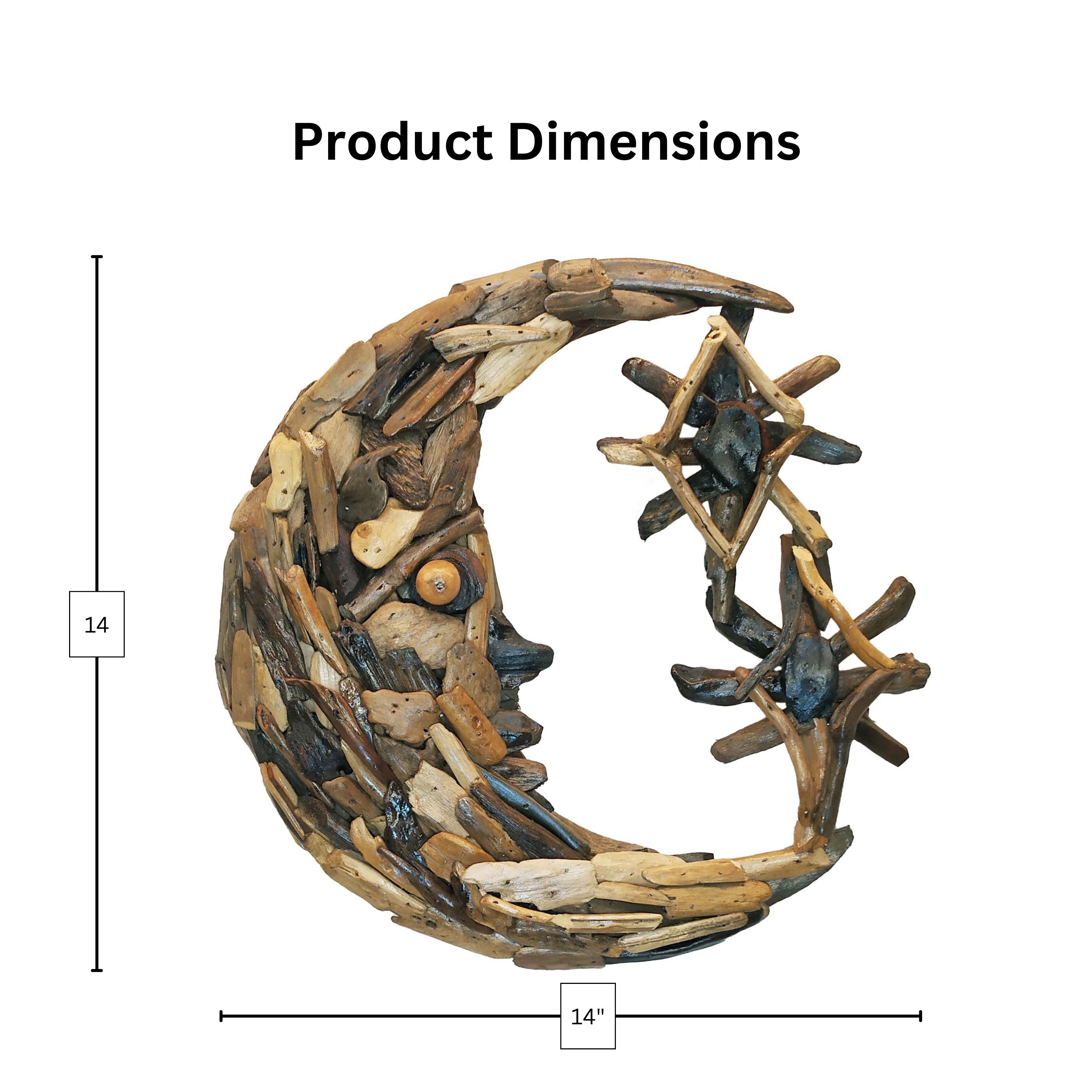 Om Gallery - Vente Décoration murale - Lune - Art mural en bois flotté1