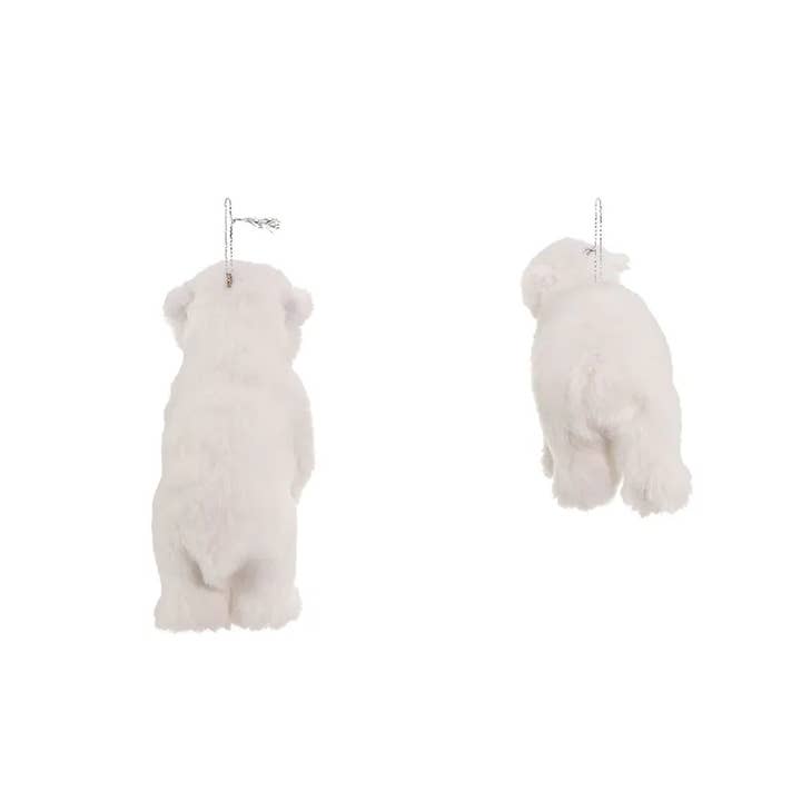 Kurt S. Adler, Inc. - Wholesale Ornament Set - 4"FURRY POLAR BEAR ORNAMENT 2/ASSTD2