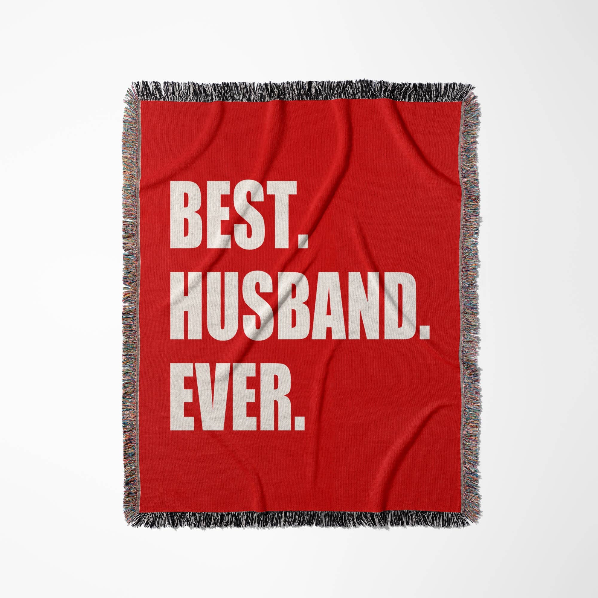 3dRose - Wholesale Throw Blanket - 3dRose, Red Best Husband Ever - white text anniversary romantic gift for him, Blanket