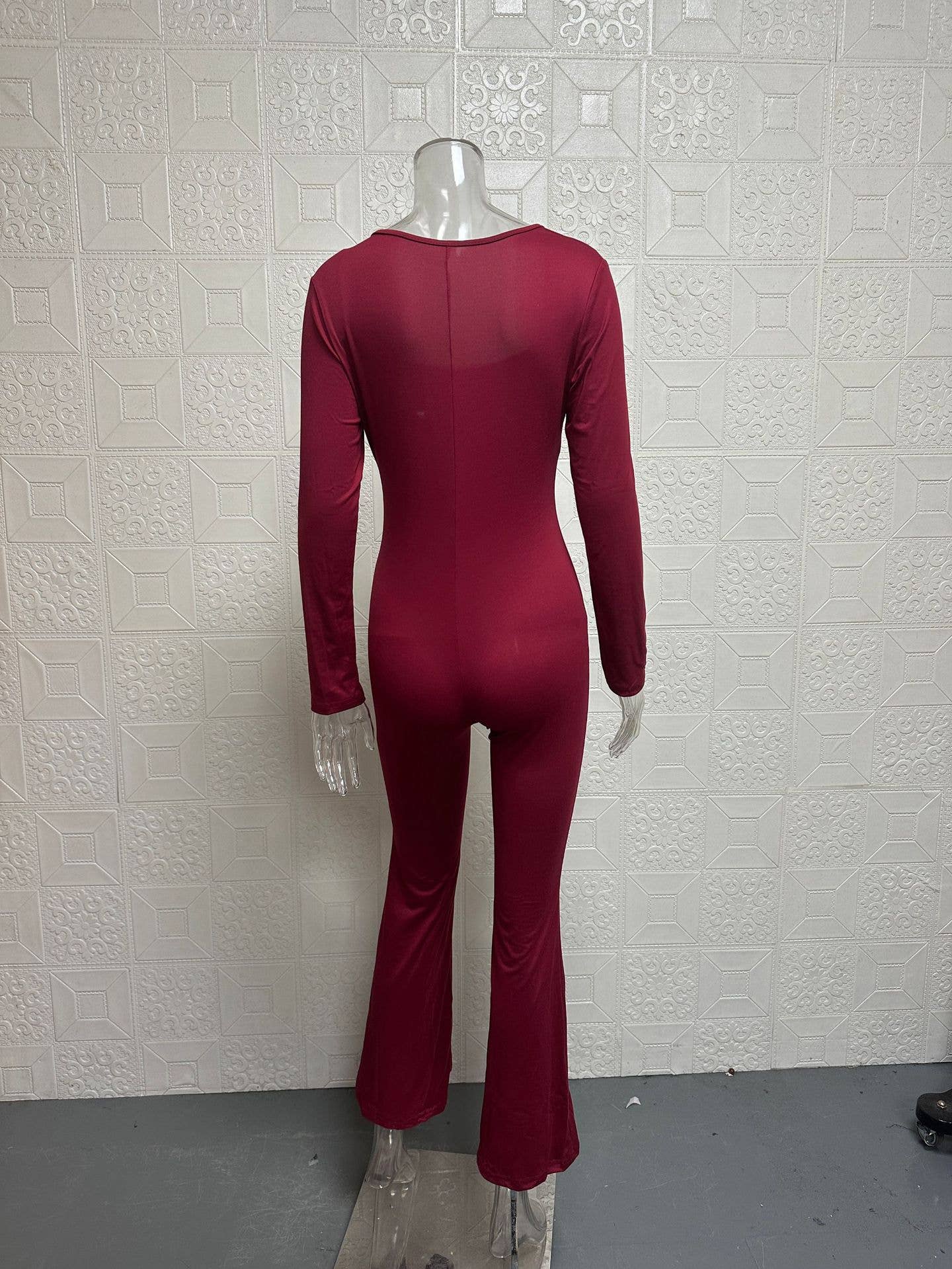 Lily Clothing - Wholesale Jumpsuit - Women's - Lift hip square neck wide leg high jump jumpsuit11