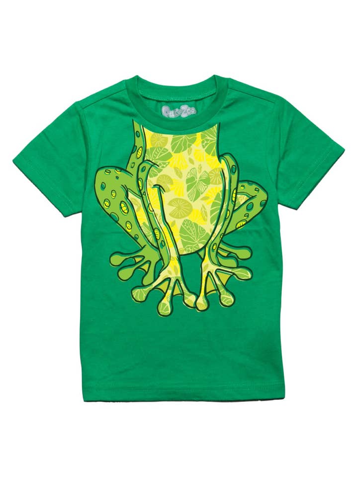 Camiseta educativa S/S Frog para bebés y niños pequeños en verde Kelly para venta al por mayor de Peek-A-Zoo