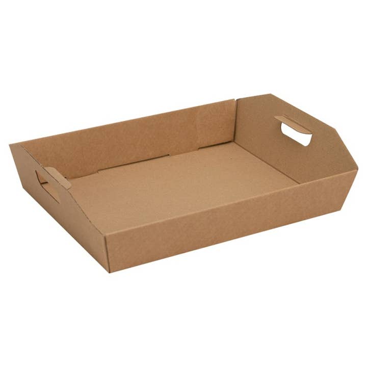 Deffrennes - Wholesale Basket - Rectangular cardboard basket in kraft color 36x28x6/9cm3