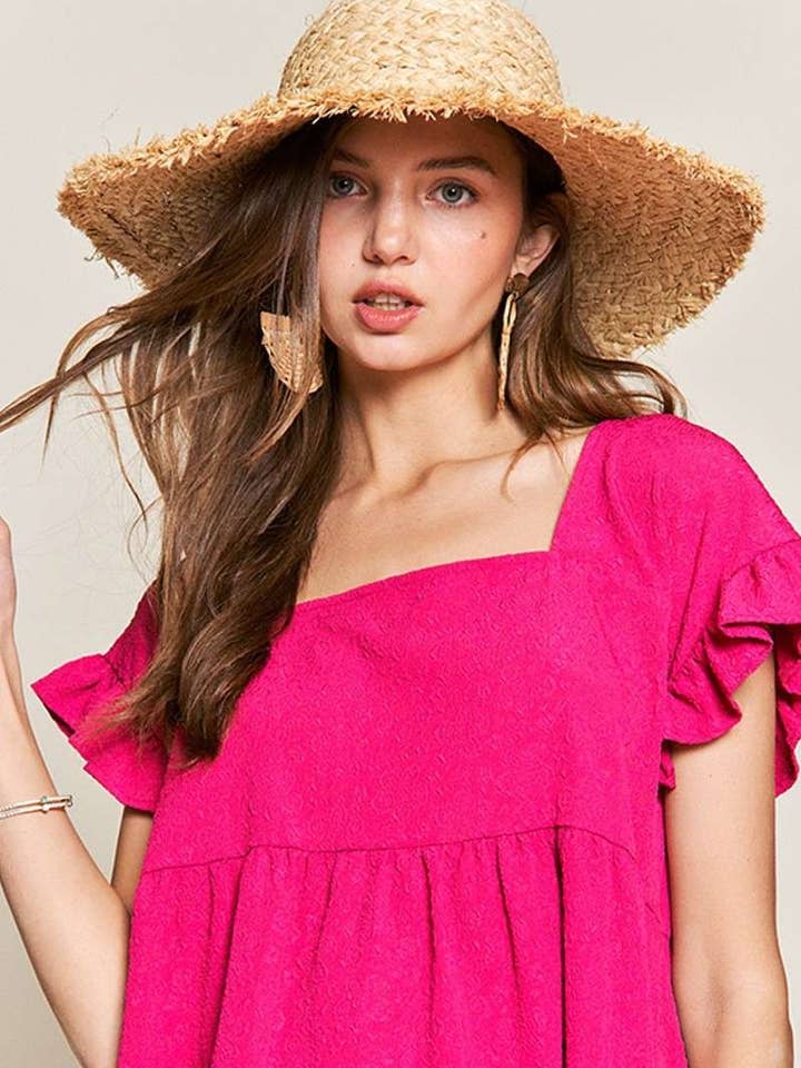Straw sun hat PA006 for wholesale by Petal Dew