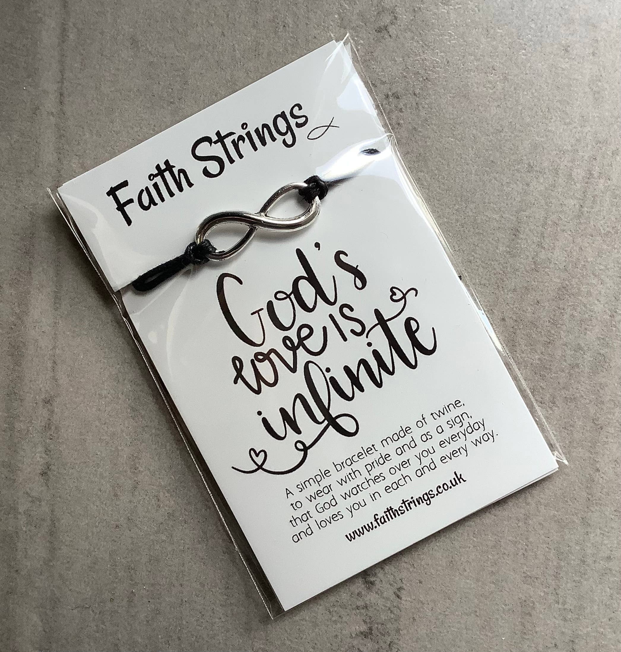 Faithstrings - Wholesale Charm/Dangle Bracelet - God's Love Infiniy Charm Faithstrings Wish Gift Bracelet 1