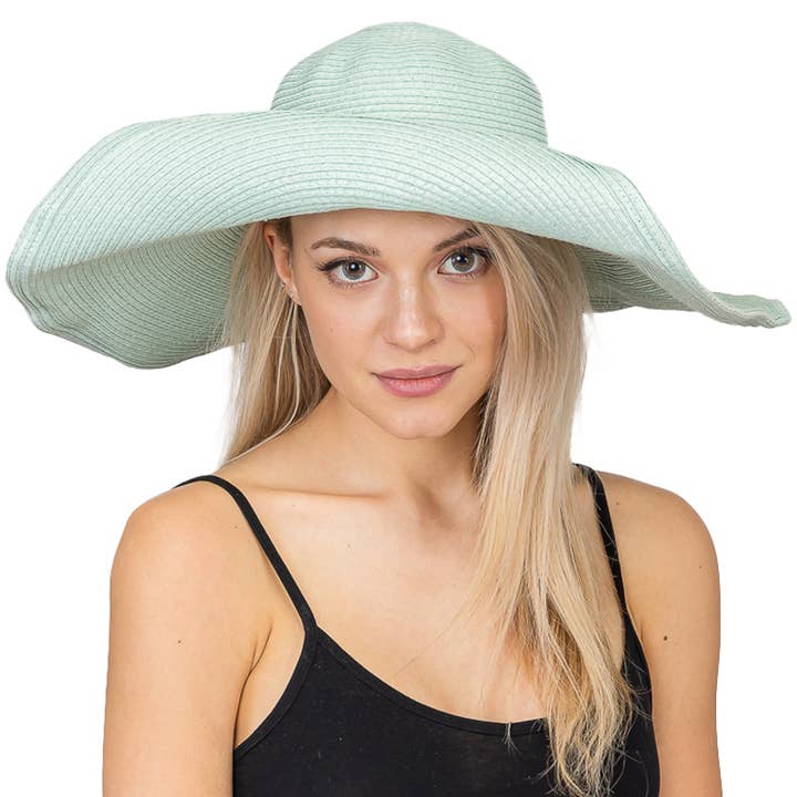 Cap Zone - Wholesale Straw Hat - Women's - Wire Brim Straw Beach Sun Hat63