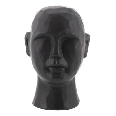 Gris Geometric Bust, Ceramic, Black - Sm - Matte Black for wholesale by HomArt