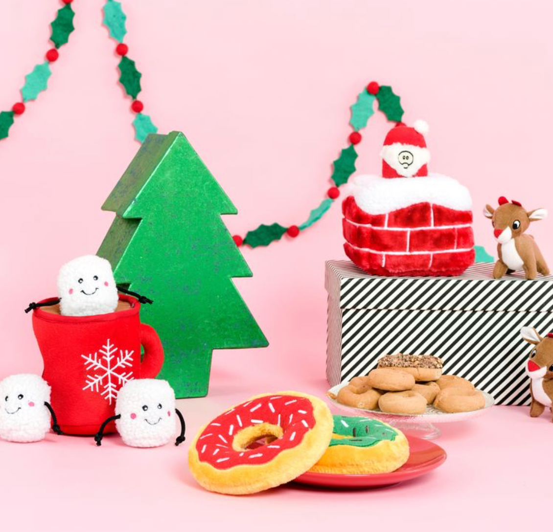 ZippyPaws - Wholesale Pet Plush Toy - Dog - Holiday Zippy Burrow - Hot Cocoa - Christmas Dog Toy6