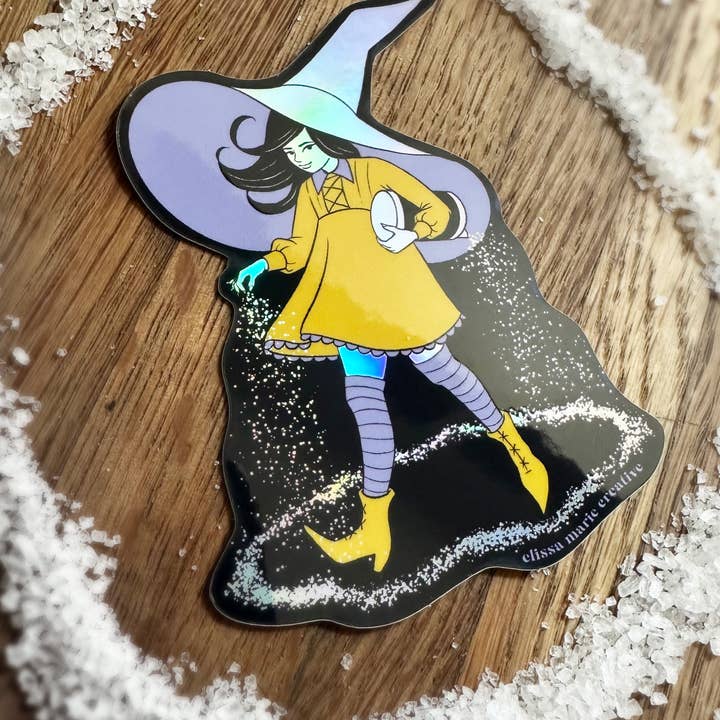 Elissa Marie Creative - Wholesale Sticker - Salty Witch Holo Sticker | witchcraft | magic circle | salt3