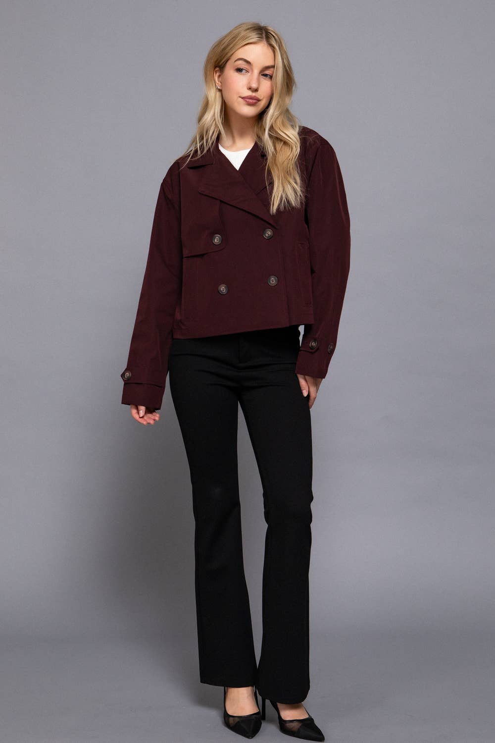 Active Basic | Active USA - Vente Veste – femme - Veste courte trench croisée à manches longues13