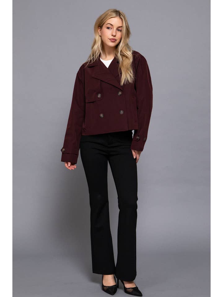 Active Basic | Active USA - Vente Veste – femme - Trench court à double boutonnage à manches longues sur le devant13