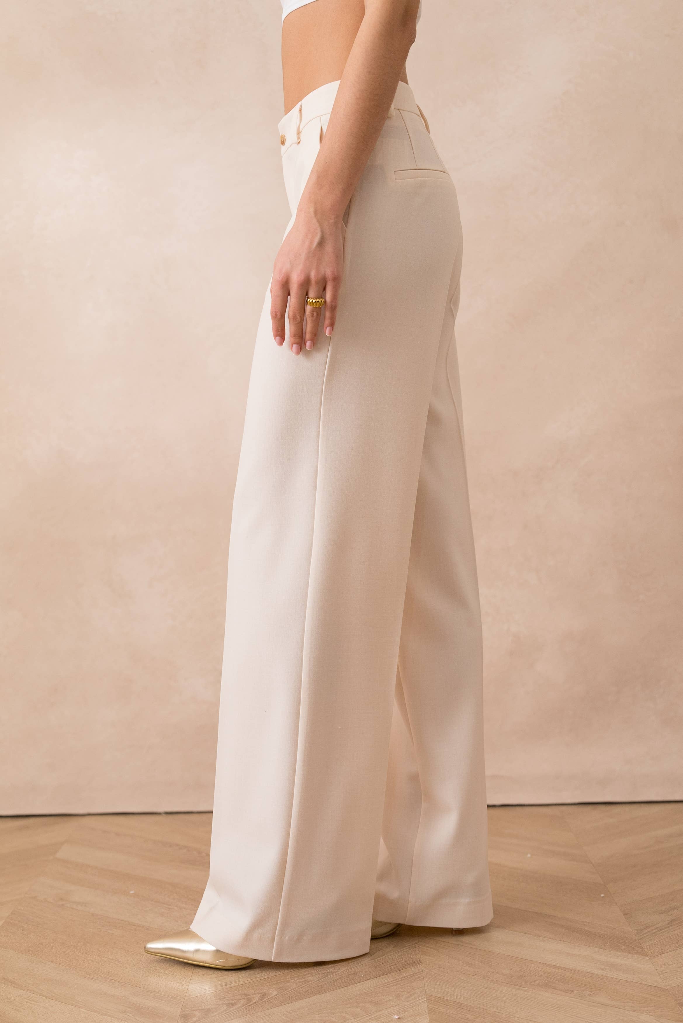 Attentif Paris - Vendita all'ingrosso Pantaloni eleganti - Donna - [Heather] Pantaloni Tailleur a Gamba Larga34