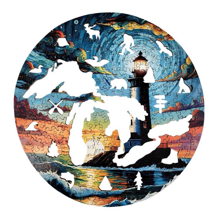 Great Lakes wooden puzzle for wholesale by Art Factory LLC