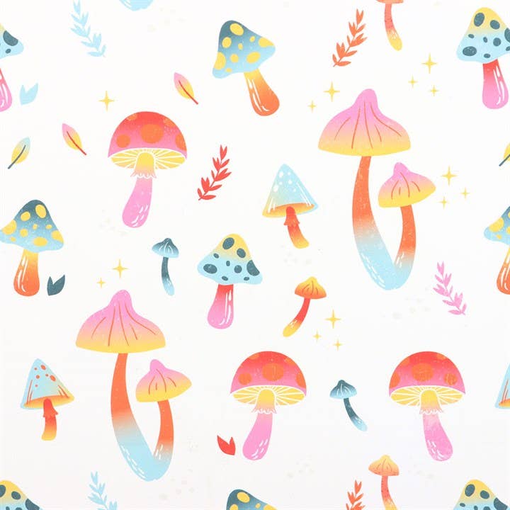 Something Different Wholesale - Wholesale Gift Bag - 23cm Medium Funky Fungi Groovy Mushroom Print Gift Bag3