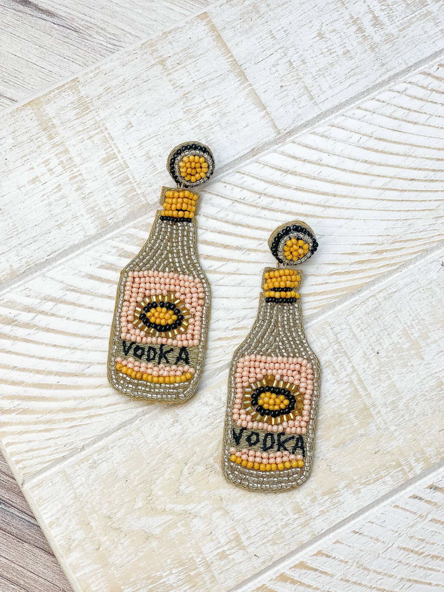 beaded alcohol earrings