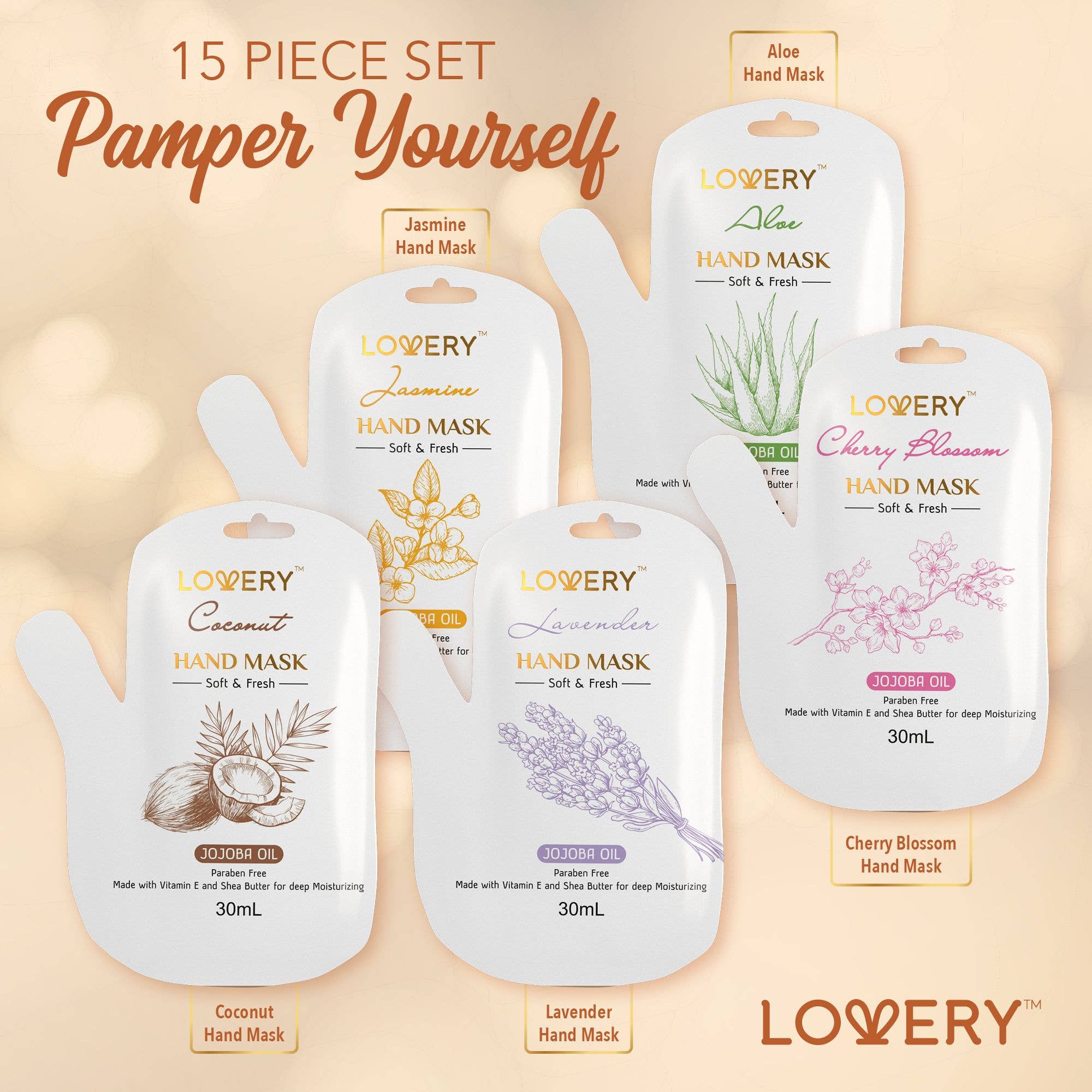 Lovery - Wholesale Hand Cream/Lotion - Hand Cream & Hand Mask Gift Set - 15pc + Vit E & Jojoba Oil3