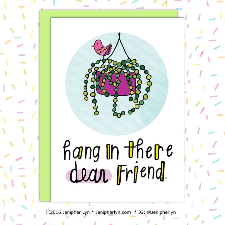 Cartão Suculent Get Well, Cartão Punny Plant por atacado de Jenipher Lyn / Nightly Doodles