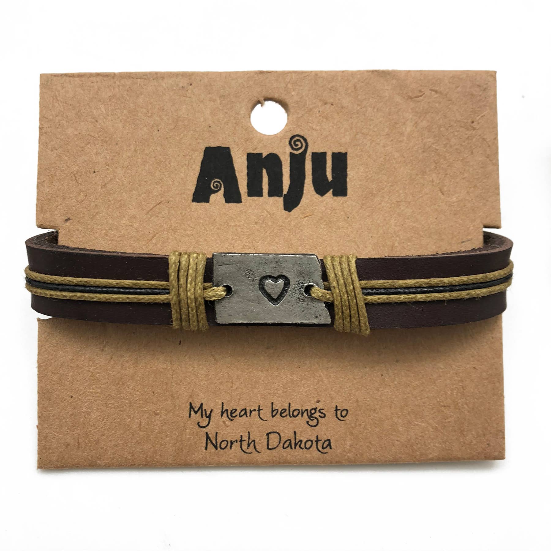 Anju Jewelry – Großhandel Armband mit Charms/Anhängern – Home State Schmuck - Zinn Lederarmband25