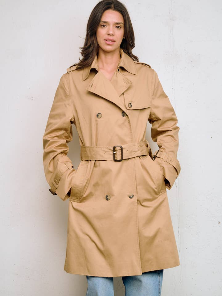 2873-Classic Belted Trench Coat for wholesale by ANWND