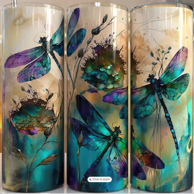 Gobelet de 20 oz avec libellules pour la vente par The Branded Monkey