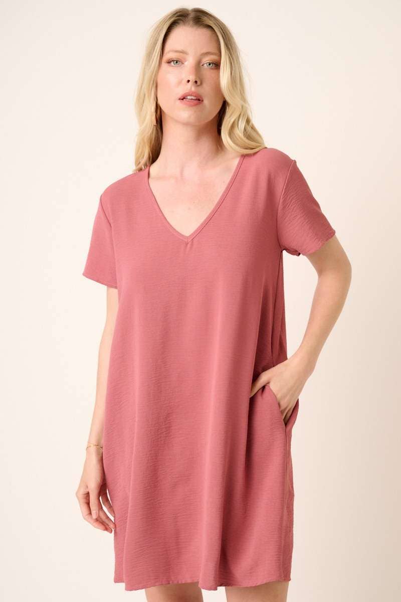 mittoshop - Wholesale Jurk - Dames - AIRFLOW SHIFTJURK MET V-HALS EN KORTE MOUWEN15