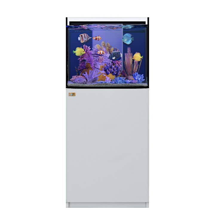 37 Gallon Coral Reef Aquarium Ultra Clear Glass Tank & Built in Sump All White for wholesale by AQUA DREAM