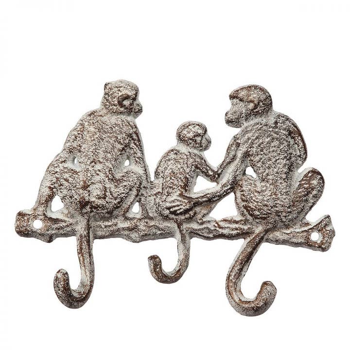 Ambiente Haus - Wholesale Wall Hook - Gussise hook - 3 monkeys
