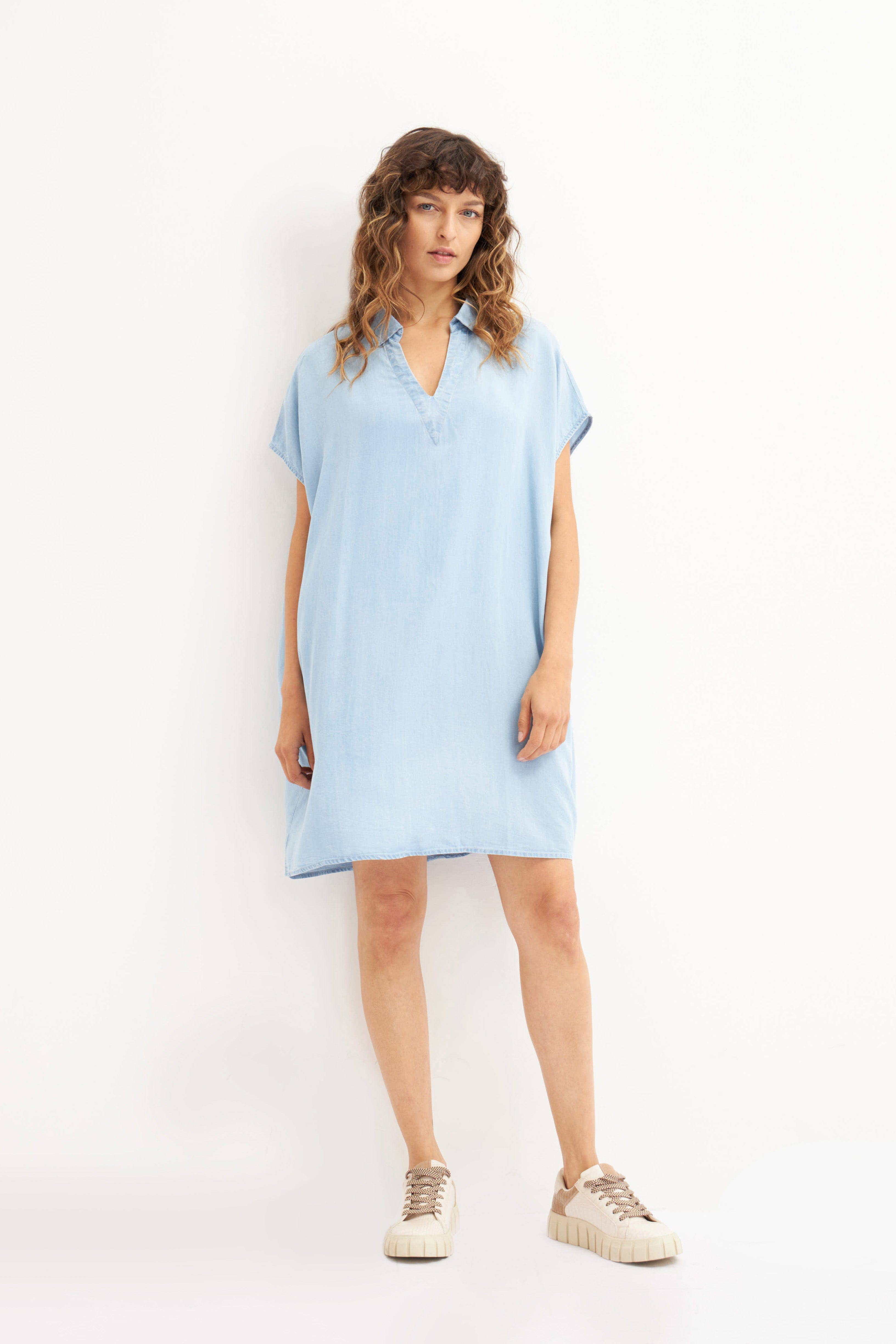 Everlane split shop neck jean dress